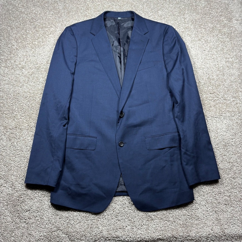 Bonobos Mens 42L Slim Fit Wool Stretch Blazer Navy Blue Two Button Sport Coat